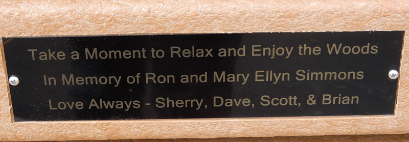 Plaque honoring Ron and Mary Ellen Simmons