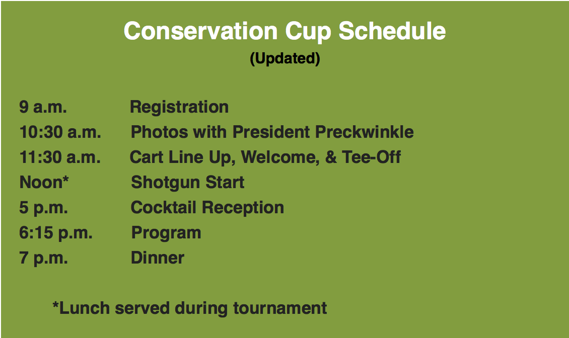 Conservation Cup 2018 schedule