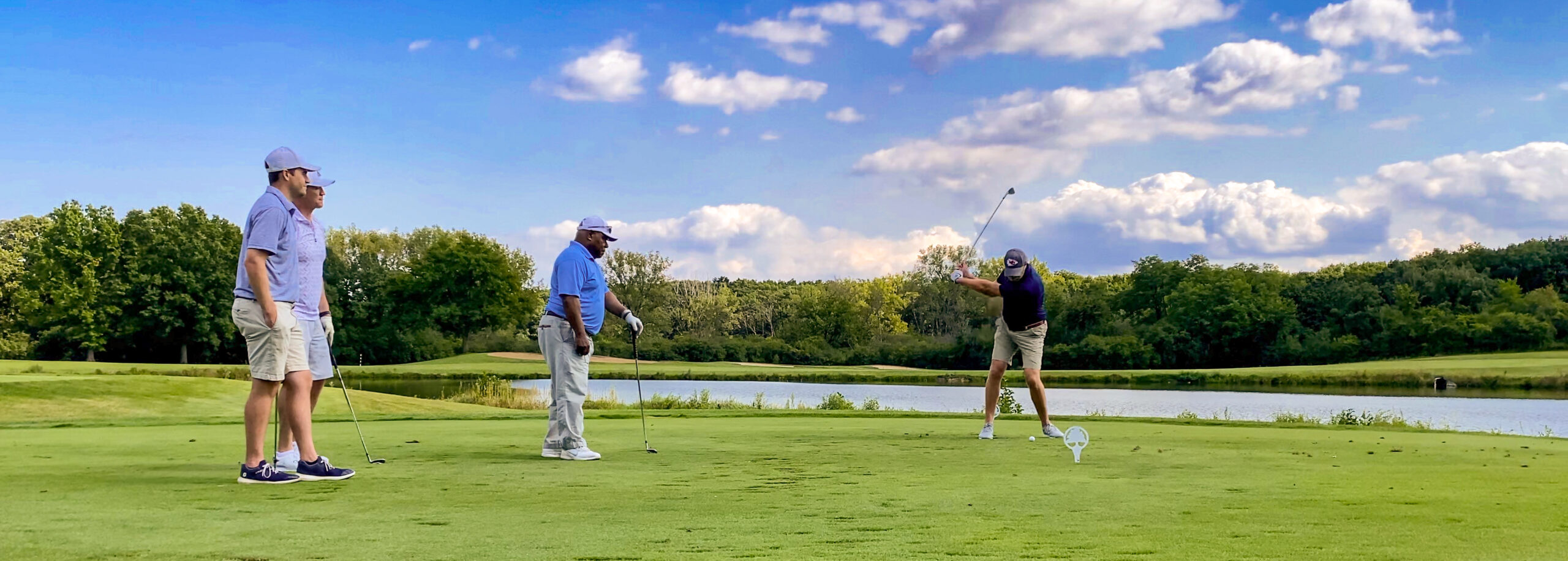 Golfers enjoying a gorgeous day at the Forest Preserve Foundation Conservation Cup 2021