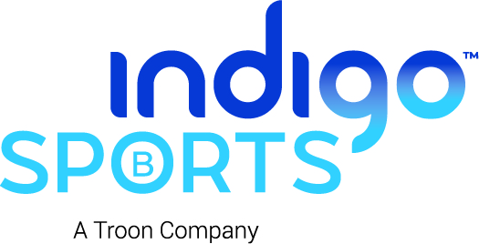Indigo Sports A Troon Company LOGO in blue and white