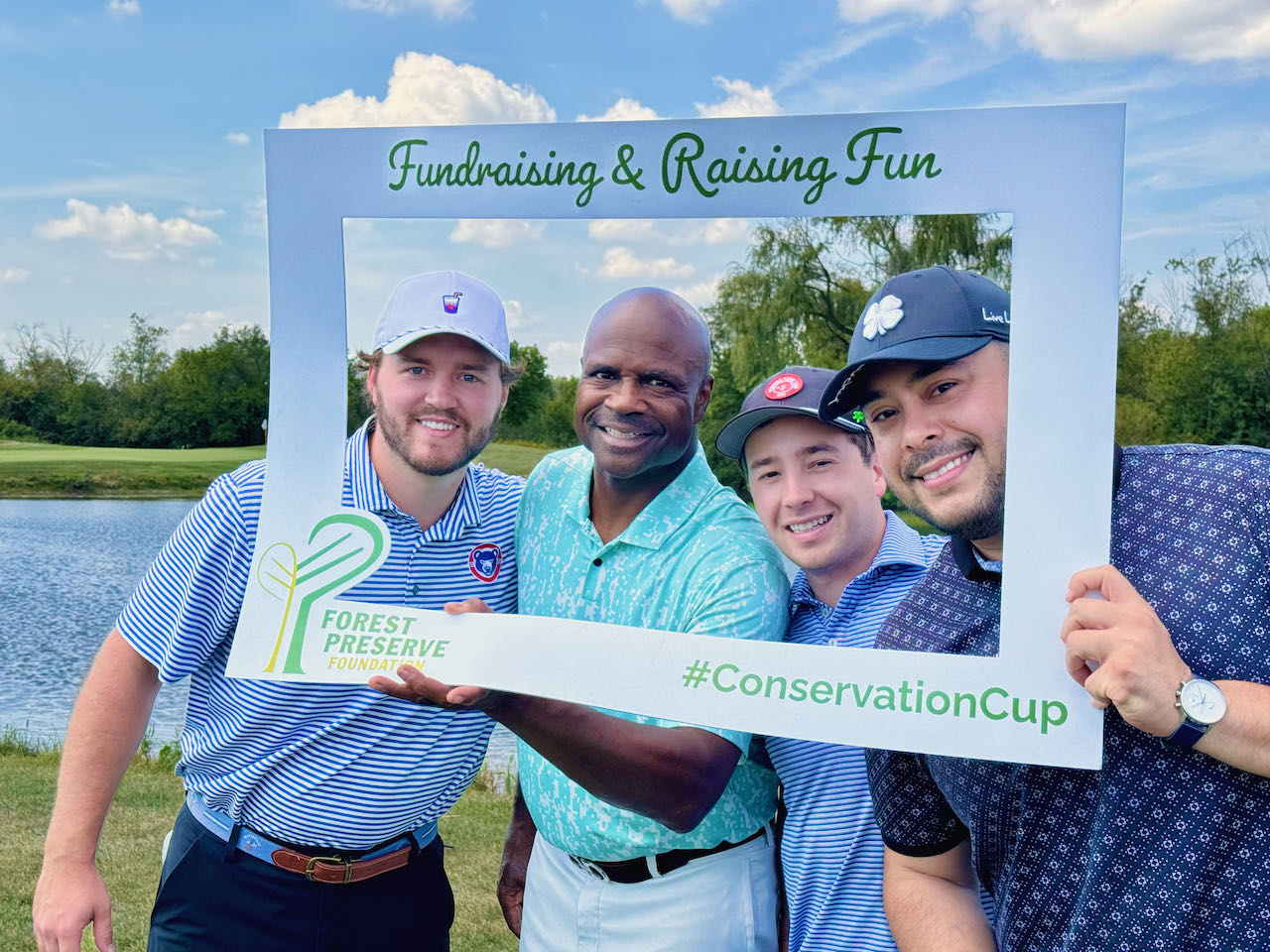 Lionel Gomez, Mark Lester, Kyle Naderhoff, and Beau Walker, of Fifth Third Bank foursome